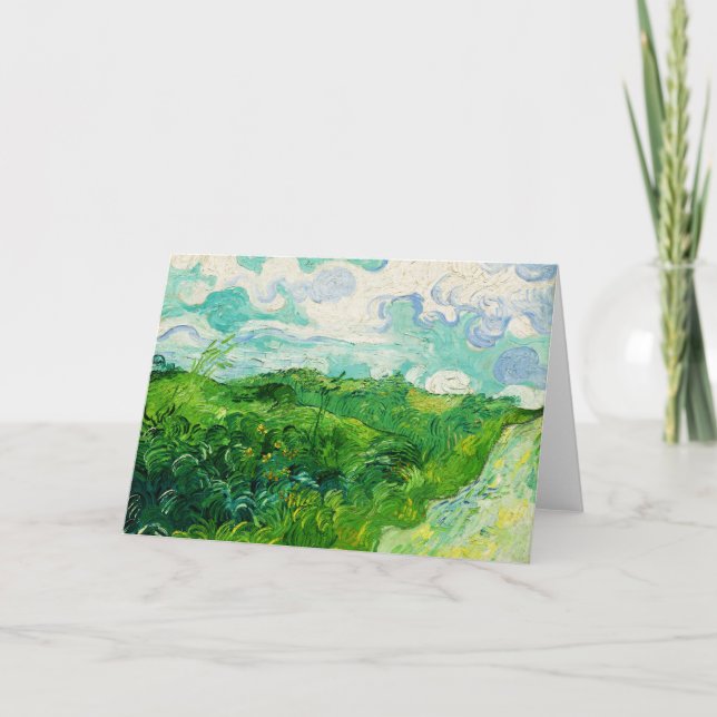 Tarjeta Campos de trigo verde Vicente Van Gogh (Anverso)