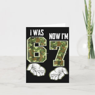 Tarjeta Camuflaje 7 años Cumpleaños Era 6 Ahora soy 7 67 D