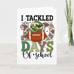 Tarjeta Camuflaje de fútbol de 100 días de escuela