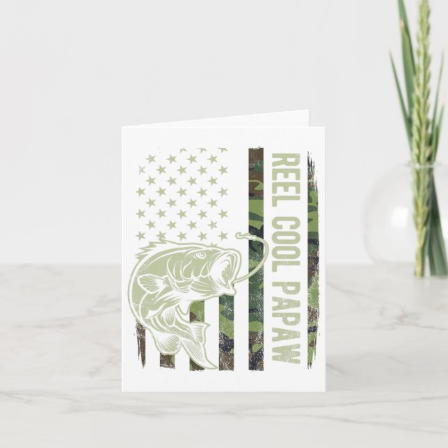 Tarjeta Camuflaje de la bandera americana de Papaw genial  (Anverso)