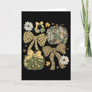 Tarjeta Camuflaje de leopardo Coquette Lazo Calabaza Día d