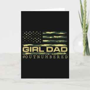 Tarjeta Camuflaje De Niña Papá Americano Bandera De EEUU P