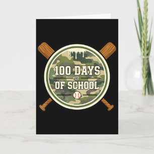 Tarjeta Camuflaje del día 100 de la escuela de béisbol