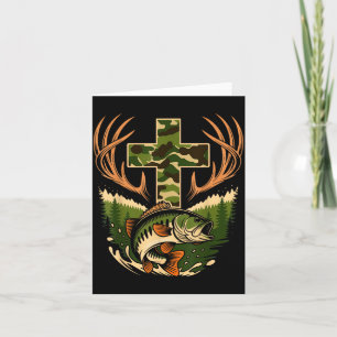 Tarjeta Camuflaje Fe Caza Pesca Cruz Pescador