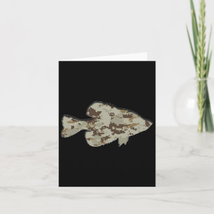 Tarjeta Camuflaje Pan Fish Silhouette Digital Camo Crappi