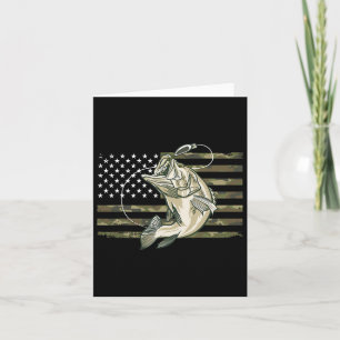 Tarjeta Camuflaje pesquero Bandera Estadounidense B Pescad