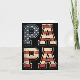 Tarjeta Camuflaje Retro Papá Bandera Americana Papá Día de