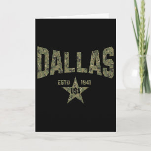 Tarjeta Camuflaje Souvenir EE. UU. Estrella Dallas Texas 
