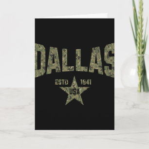 Tarjeta Camuflaje Souvenir EE. UU. Estrella Dallas Texas