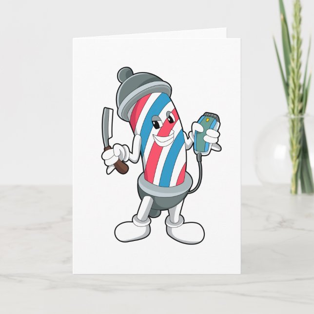 Tarjeta Can como peluquero con navaja (Anverso)