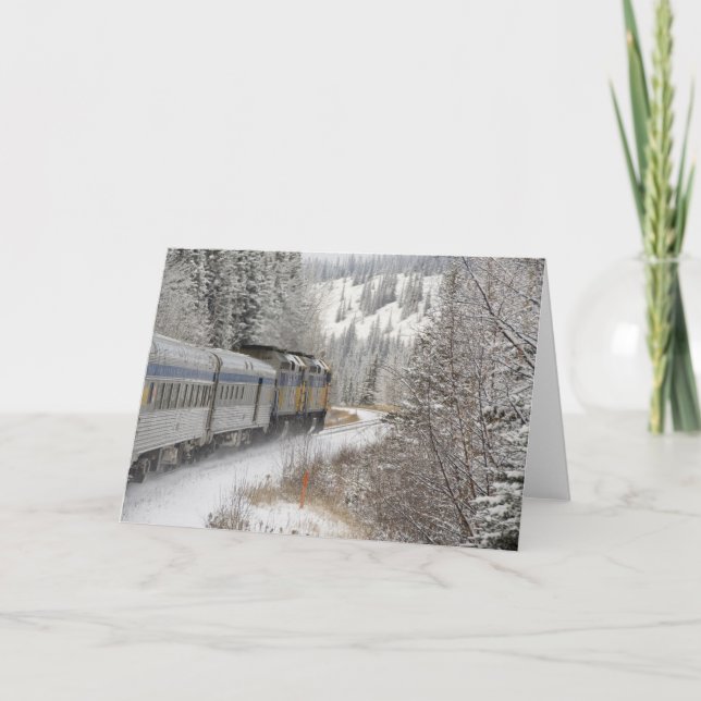 Tarjeta Canadá, Alberta. Tren de nieve del tren VIA entre (Anverso)