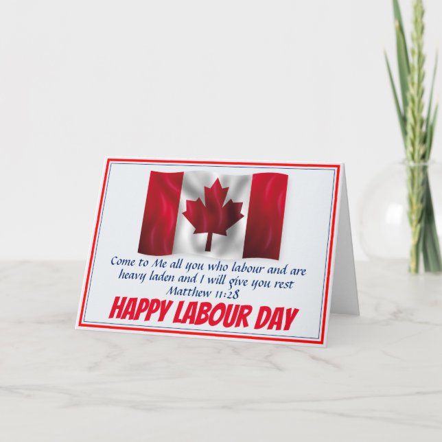 Tarjeta CANADÁ DÍA LABORAL Personalizado de Escritura de B (Anverso)