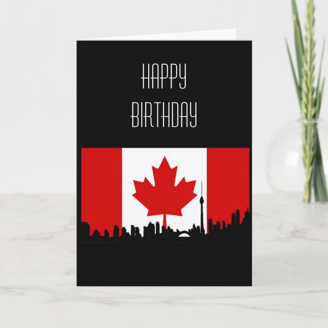 Tarjeta Canadá Feliz cumpleaños (Anverso)