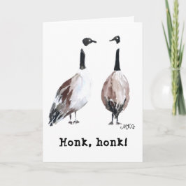 Tarjeta Canadá Goose Hand Cute Honking Canada Geese