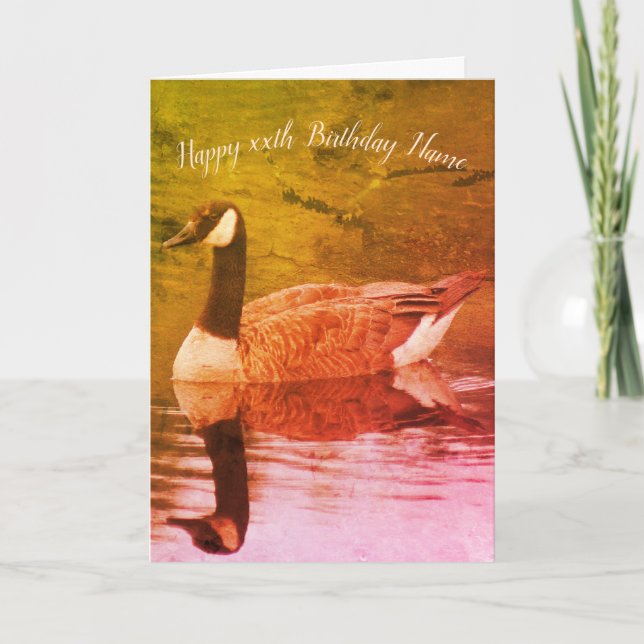 Tarjeta Canadá Goose Nature Art Cumpleaños Personalizado (Anverso)