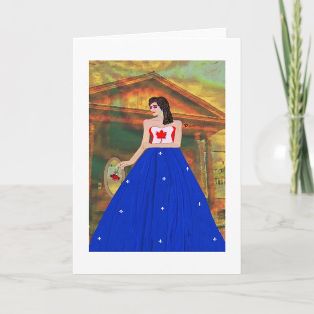 Tarjeta Canadiense Quebequense  Diseño creativo de LeeMari (Anverso)