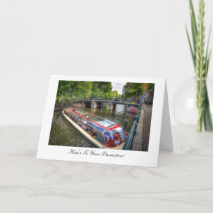 Tarjeta Canal de Amsterdam, felicitaciones por tu promoció