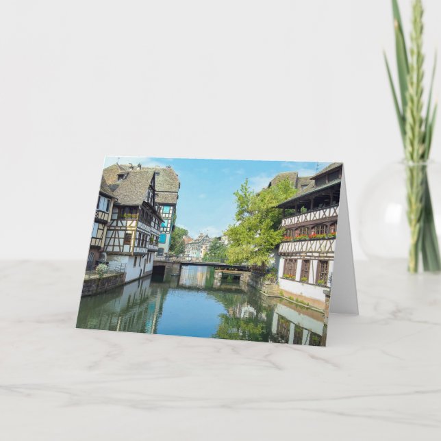 Tarjeta canal del agua en Estrasburgo Francia (Anverso)