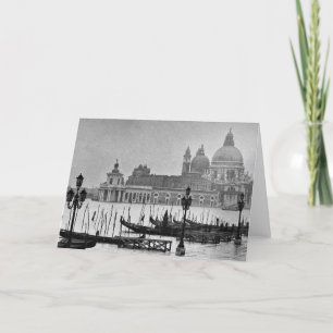 Tarjeta Canal Grande Venecia Italia Blanco Negro Viaje
