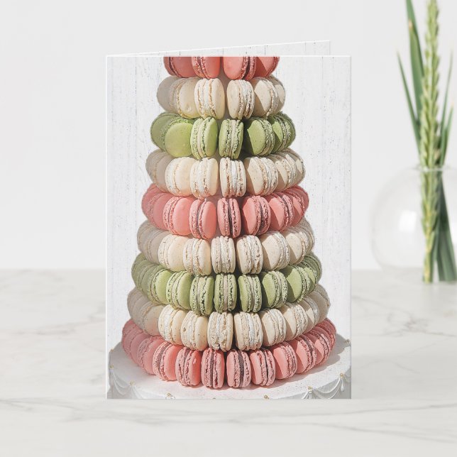 Tarjeta Canales de repostería de Macaron franceses de cump (Anverso)