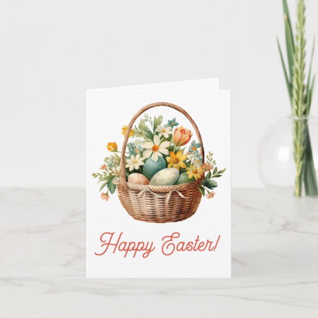 Tarjeta Canasta de Pascua Vintage (Anverso)