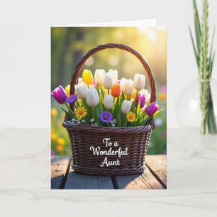 Tarjeta Canasta de tulipanes para el Día de la Madre tarje