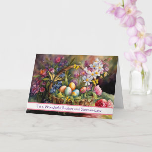 Tarjeta Canasta Feliz Pascua para Hermano y Cuñada