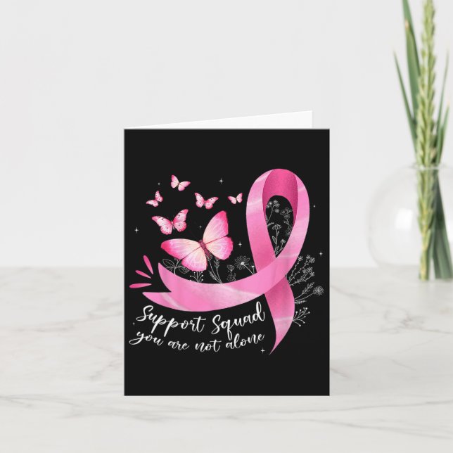 Tarjeta Cáncer Apoyo Escuadrón Concienciación Cinta Rosa B (Anverso)