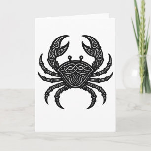 Tarjeta Cáncer — Cangrejo Zodiaco de Tinta Embrujada