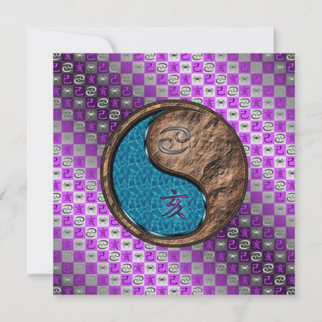 Tarjeta Cáncer & Cerdo de Tierra (Anverso)