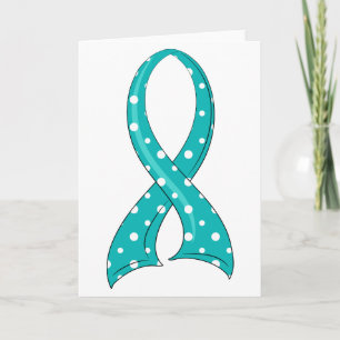 Tarjeta Cáncer cervical de cinta Verde azulada de punto de