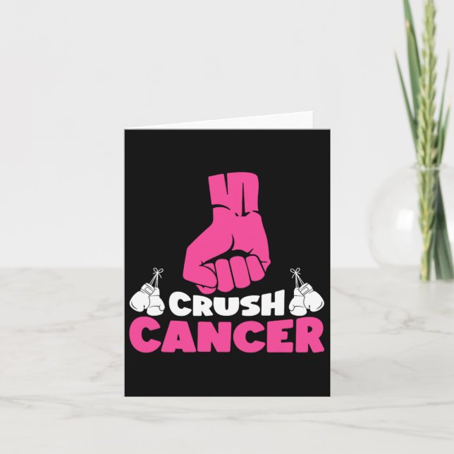 Tarjeta Cáncer de aplastante Boxeo Cinta rosa Cáncer de Ma (Anverso)