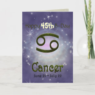 Tarjeta Cáncer de color escogido Rótulo astrológico zodiac