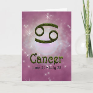 Tarjeta Cáncer de color escogido Rótulo astrológico zodiac