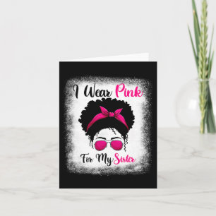 Tarjeta Cáncer De Mama Afro Messy Bun Shirt Por El Que Uso