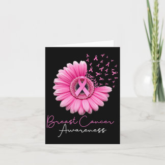 Tarjeta Cáncer de Mama Apoyo a la Pelea de Cinta Rosa Flor