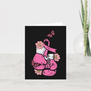 Tarjeta Cáncer de mama Boxeo Guante Cinta rosa Conciencia
