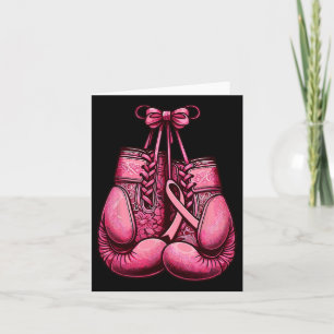 Tarjeta Cáncer de mama Boxeo Guante Cinta rosa Conciencia 