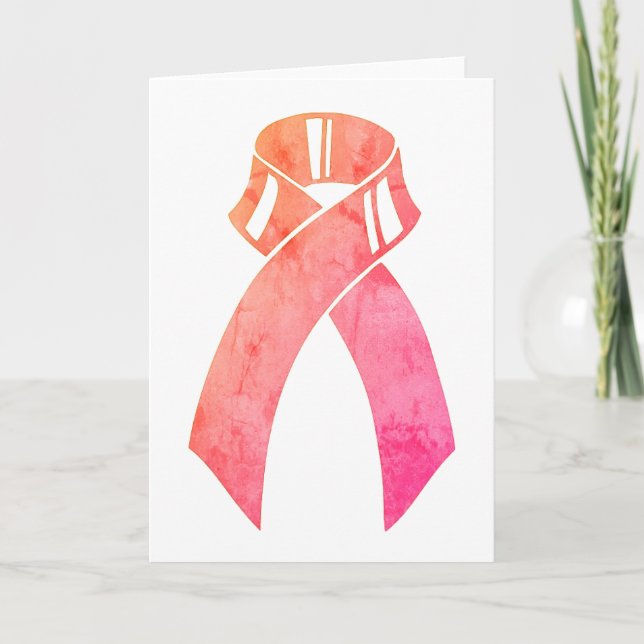 Tarjeta Cáncer de mama Cinta rosa de sensibilización (Anverso)