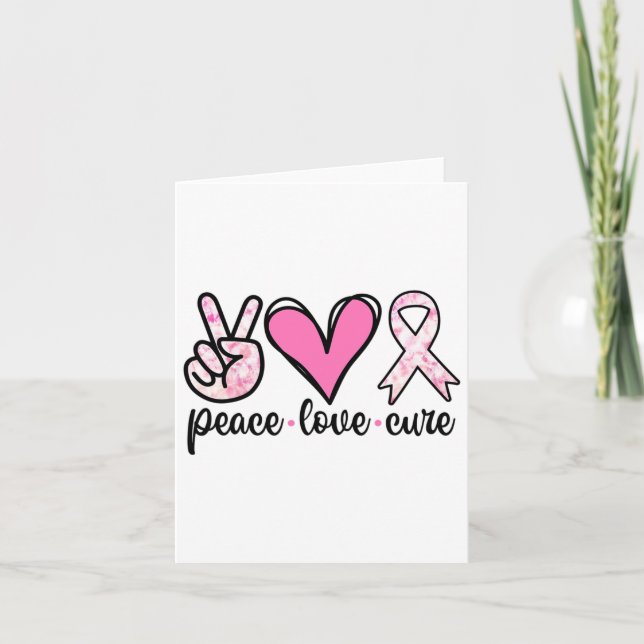 Tarjeta Cáncer de Mama Claridad Vestimenta Paz Rosa Cu Amo (Anverso)