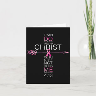 Tarjeta Cáncer de Mama Cristiano Rosa Cruza La Biblia Reli