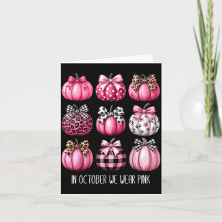 Tarjeta Cáncer de Mama en Octubre Usamos nk Pumpkin Coquet