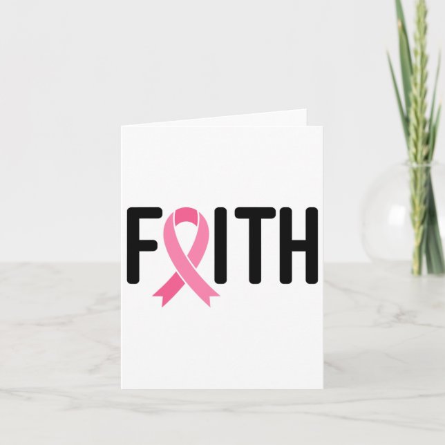 Tarjeta Cáncer de Mama Fe Cinta Rosa Cáncer de Mama Mujere (Anverso)