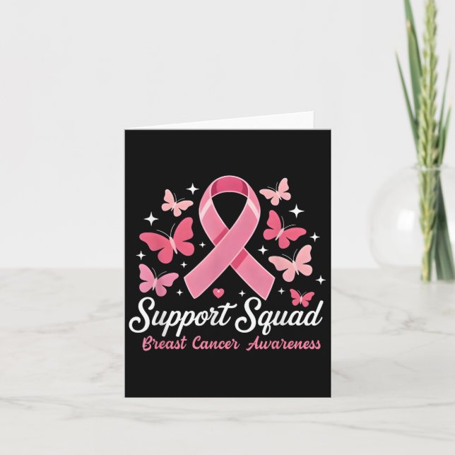Tarjeta Cáncer de Mama Guerrero Apoyo Escuadrón Cáncer de  (Anverso)