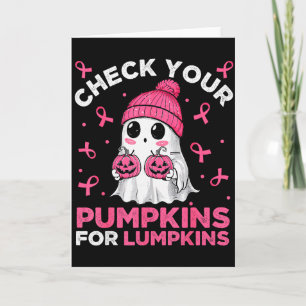 Tarjeta Cáncer de Mama Halloween Boo Fantasma Revisa Tu Ca