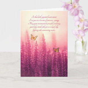 Tarjeta Cáncer de Mama Mejora Sentimental Pradera Rosa
