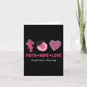 Tarjeta Cáncer de Mama Rosa Floral Cruzada Cristiana