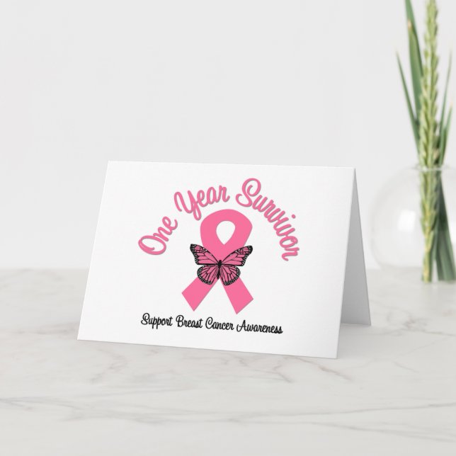 Tarjeta Cáncer de mama Superviviente de 1 año (Anverso)