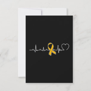 Tarjeta Cáncer de niños de la cinta dorada de latido del c