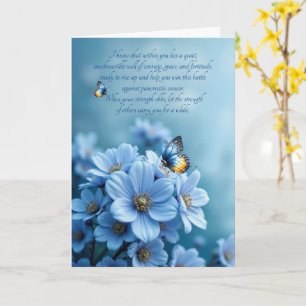 Tarjeta Cáncer de Páncreas Flores de Sanación Mariposas